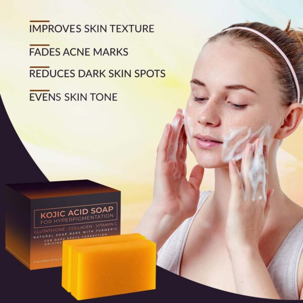 Turmeric Soap კურკუმას საპონი C და E ვიტამინით, რეტინოლით, კოლაგენით, ჰიალურონის მჟავით, შიის კარაქით - Image 4