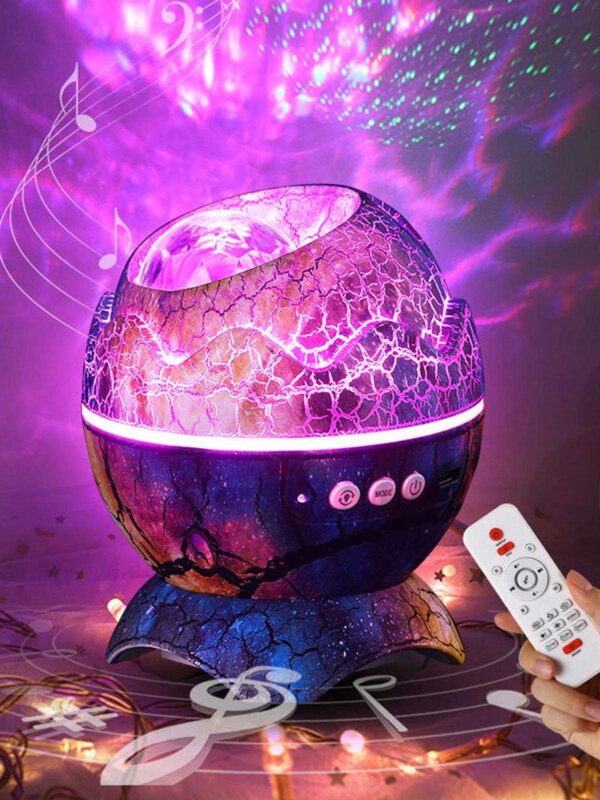 გალაქტიკის პროექტორი, Dinosaur Egg Star Projector with BT Music Speaker - Image 2