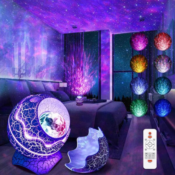 გალაქტიკის პროექტორი, Dinosaur Egg Star Projector with BT Music Speaker - Image 3