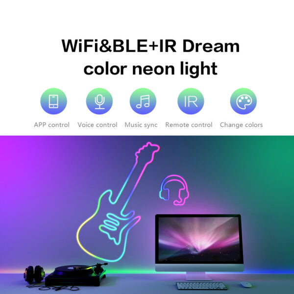 ლედ ლენტი, Wifi Sync Music Smart Lighting Rgb Magic Color Waterproof Neon Led Strip Flex - Image 2