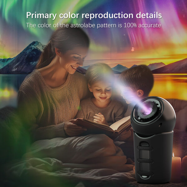 პორტატული გალაქტიკის პროექტორი, Portable Galaxy Astronomy Rotating  360° Starry Projector - Image 3