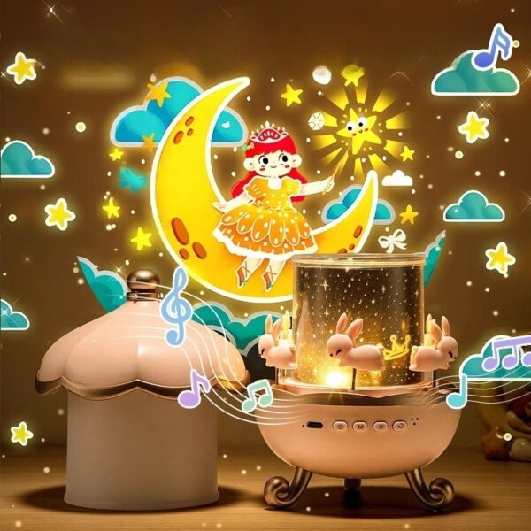 პროექტორი Bluetooth მხარდაჭერით, Bunny House Projection Lamp/BT Speaker, Pink - Image 5