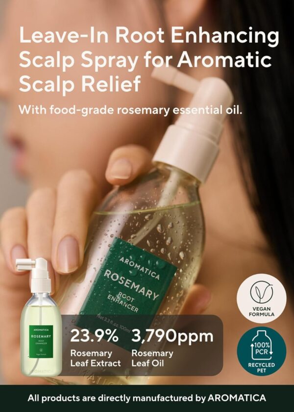 AROMATICA, Rosemary Root Enhancer,  ცხიმიანი თმის შრატი ზრდის ეფექტით, 100 ML - Image 6