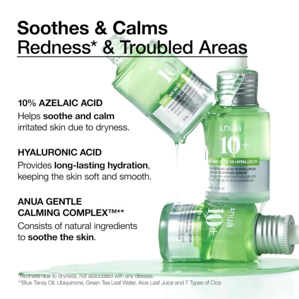 Anua, Azelaic Acid 10 Hyaluron Redness Soothing Serum, აზელაინის მჟავის შრატი, 30 ML - Image 6