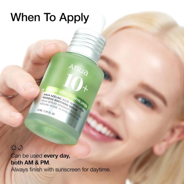 Anua, Azelaic Acid 10 Hyaluron Redness Soothing Serum, აზელაინის მჟავის შრატი, 30 ML - Image 8