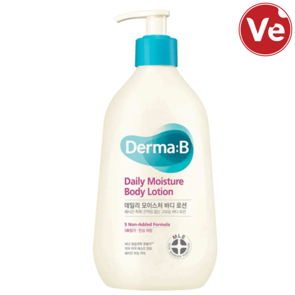 DERMA: B, DAILY MOISTURE BODY LOTION, ტანის დამატენიანებელი ლოსიონი პრობლემური კანისთვის, 400 ML
