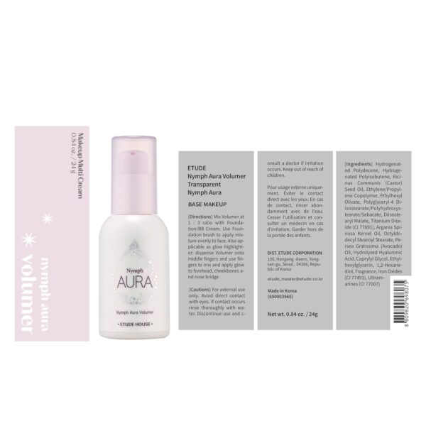 ETUDE HOUSE, NYMPH AURA VOLUMER, მაკიაჟის ბზინვარე ბაზა, 24 G - Image 2