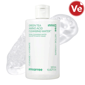 INNISFREE, GREEN TEA AMINO CLEANSING WATER, მიცერალური წყალი, 320 ML