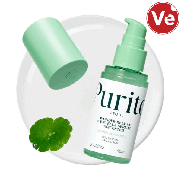Purito SEOUL, Wonder Releaf Centella Serum Unscented, ბარიერის აღმდგენი შრატი, 60 ML