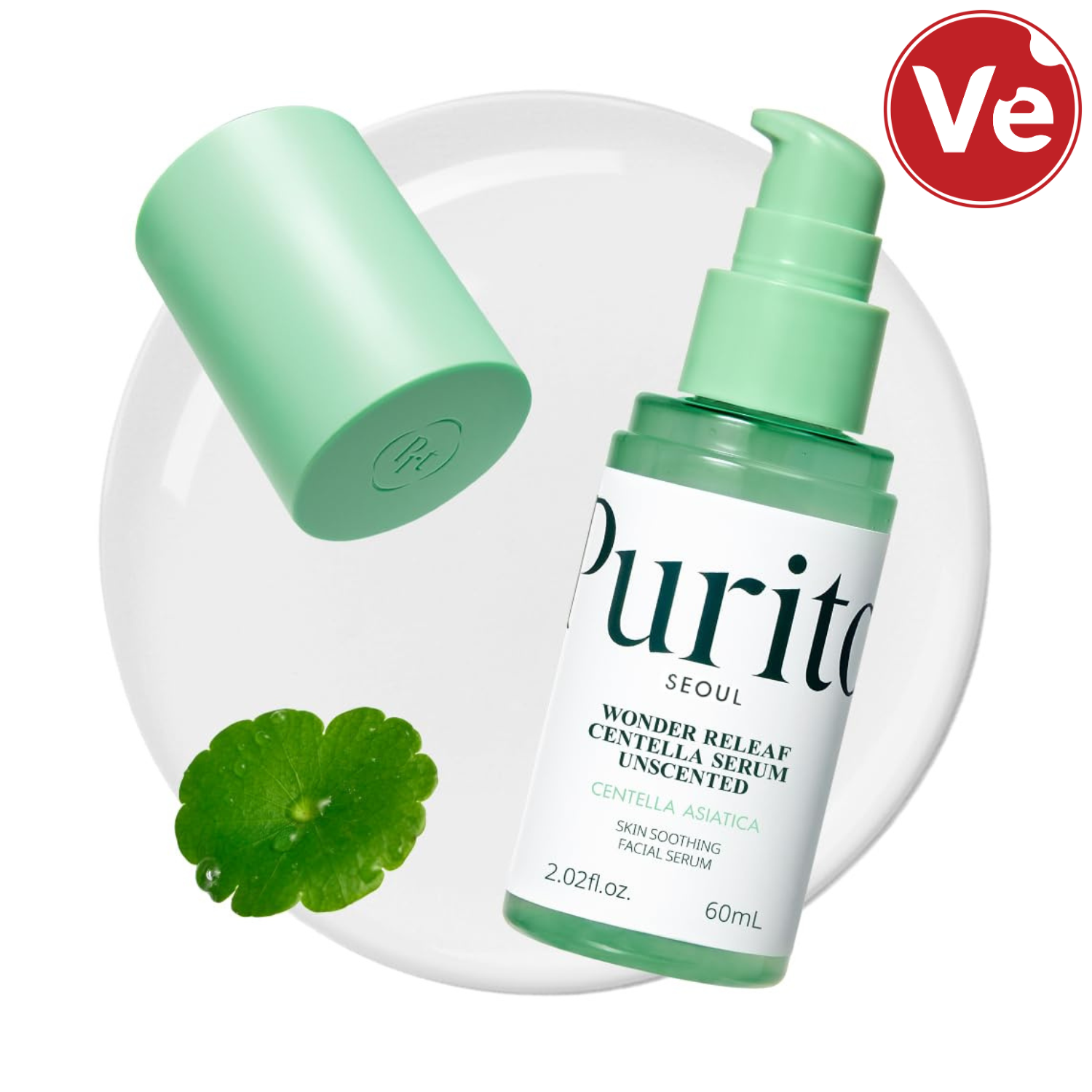 Purito SEOUL, Wonder Releaf Centella Serum Unscented, ბარიერის აღმდგენი შრატი, 60 ML