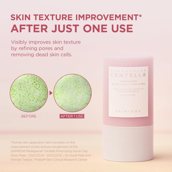 SKIN1004, Madagascar Centella Poremizing Quick Clay Stick Mask, ფორების საწინააღმდეგო თიხის ნიღაბი, 27 G - Image 5