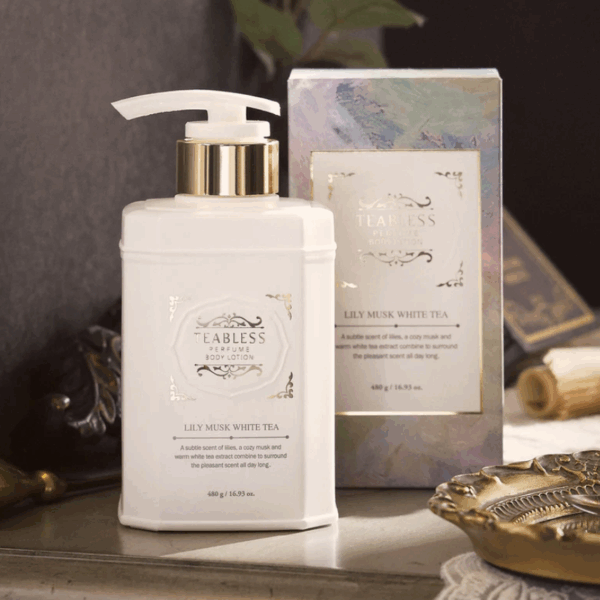 TEABLESS, LILY MUSK WHITE TEA PERFUME BODY LOTION, სურნელოვანი ტანის ლოსიონი, 480 G - Image 2