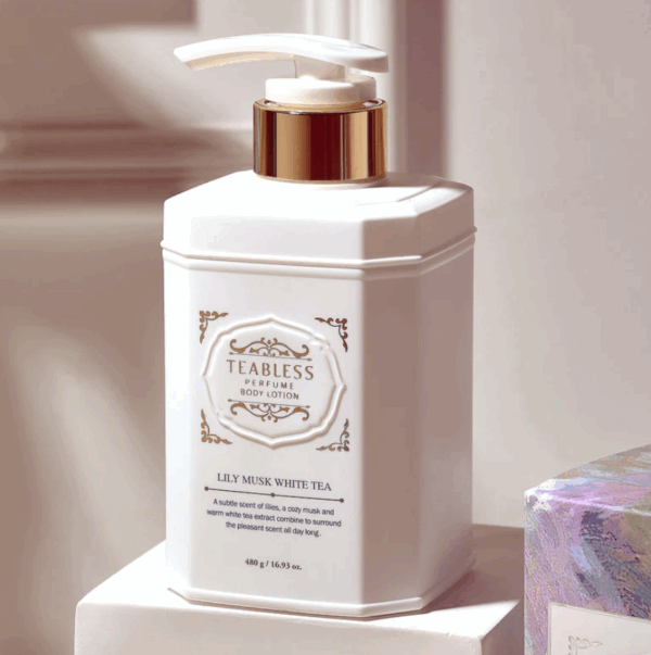TEABLESS, LILY MUSK WHITE TEA PERFUME BODY LOTION, სურნელოვანი ტანის ლოსიონი, 480 G - Image 3
