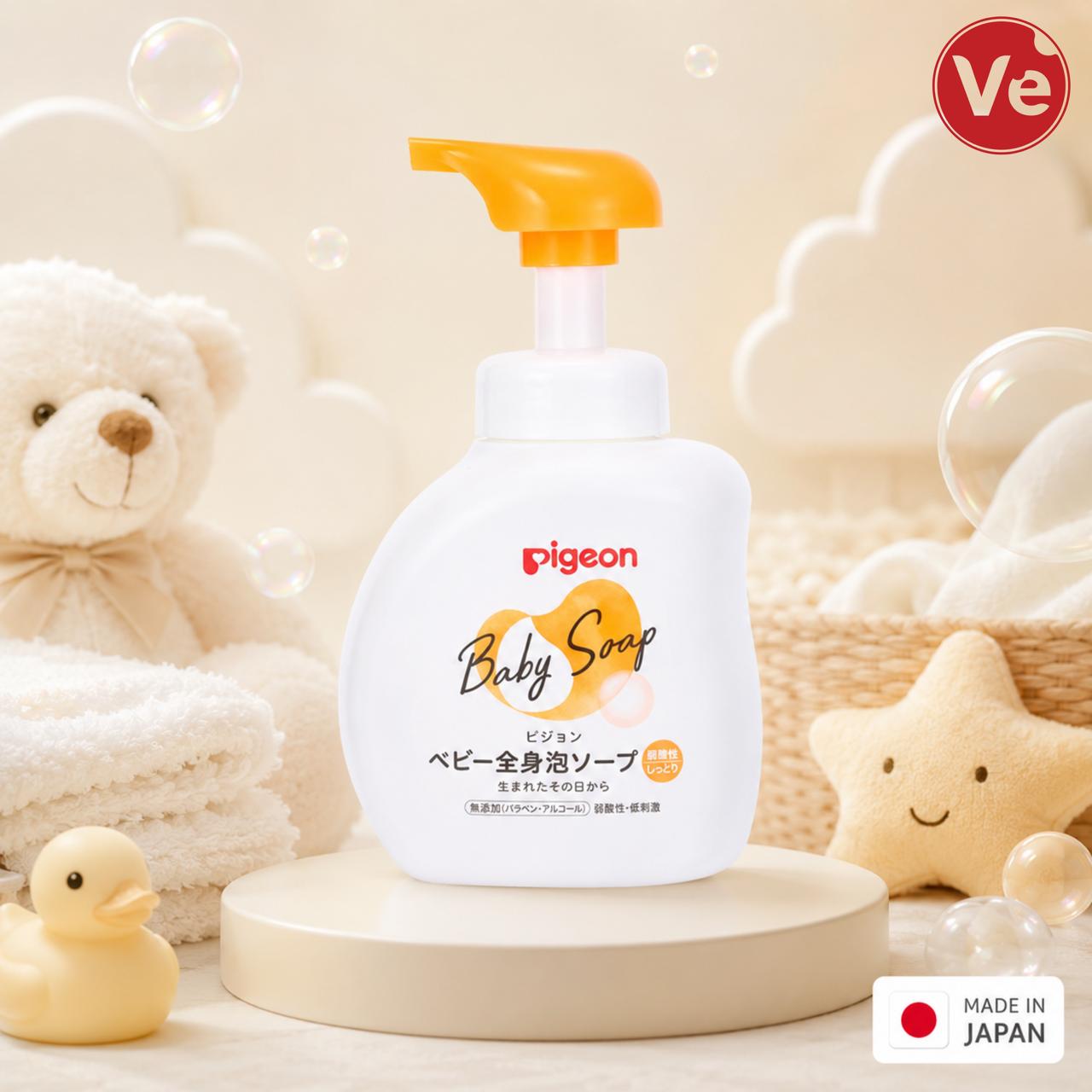 Pigeon, Baby Moist with Ceramide Foam Body Wash, საბავშვო შხაპის გელი, 500 ML - Image 2