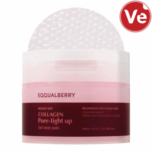 Eqqualberry, collagen pore tight up gel toner pads, ტონერ პადები გაფართოებული ფორებისთვის