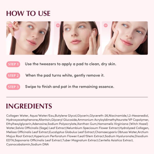 Eqqualberry, collagen pore tight up gel toner pads, ტონერ პადები გაფართოებული ფორებისთვის - Image 8