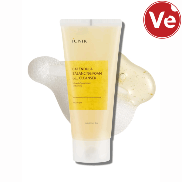 Iunik, calendula balancing foam gel cleanser, დასაბანი გელი კალენდულას ექსტრაქტით, 150 ML