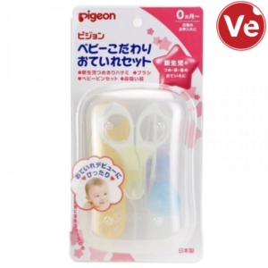 Pigeon, INFANT BABY CARE SET Nail Scissors Hair Brush Tweezers Nose Inhaler, საბავშვო თავის მოვლის ნაკრები: ფრჩხილების მაკრატელი, თმის ჯაგრისი, პინცეტი და ასპირატორი