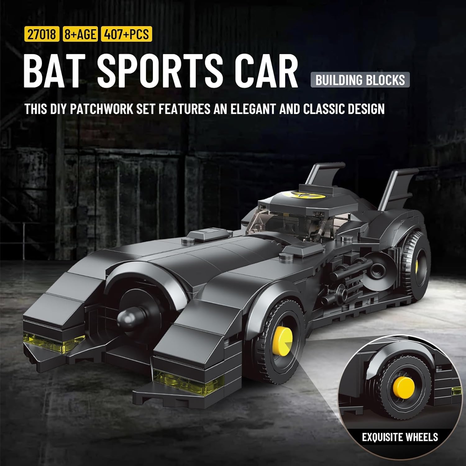 Mould King, 10020 Dark Knight Edition Automobile Building Kit, ასაწყობი მანქანა, 407 PCS - Image 2