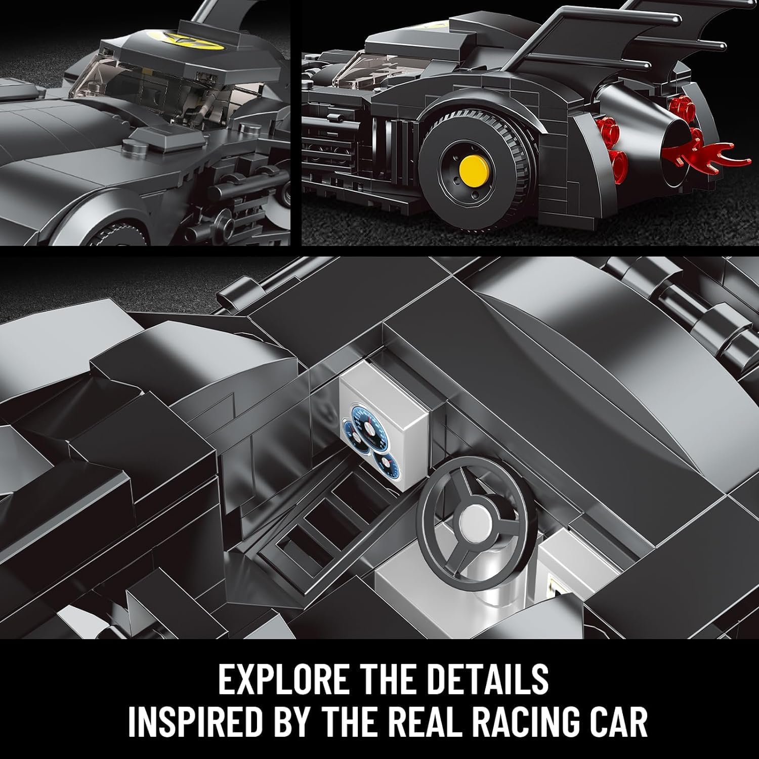 Mould King, 10020 Dark Knight Edition Automobile Building Kit, ასაწყობი მანქანა, 407 PCS - Image 3