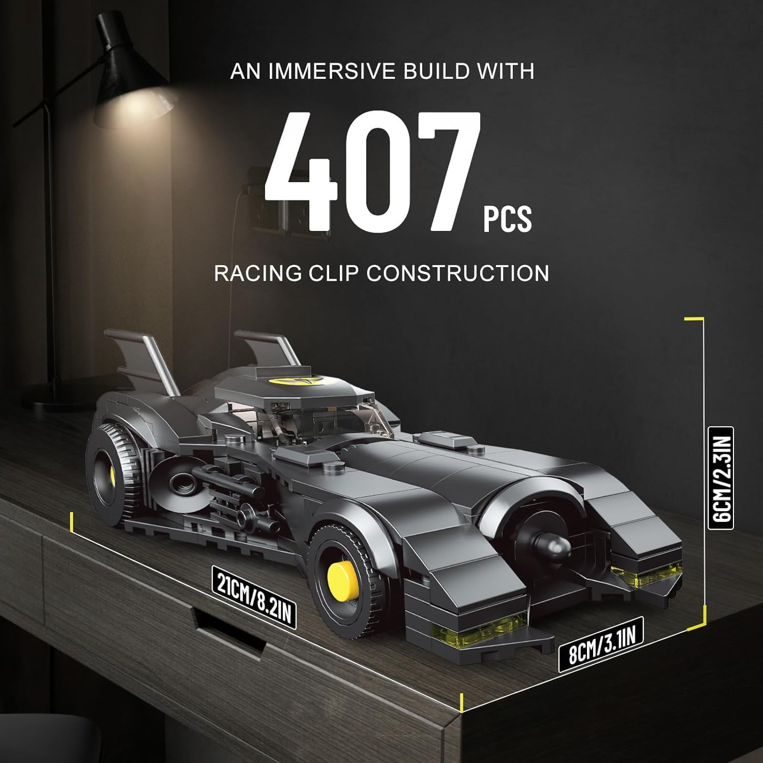 Mould King, 10020 Dark Knight Edition Automobile Building Kit, ასაწყობი მანქანა, 407 PCS - Image 5