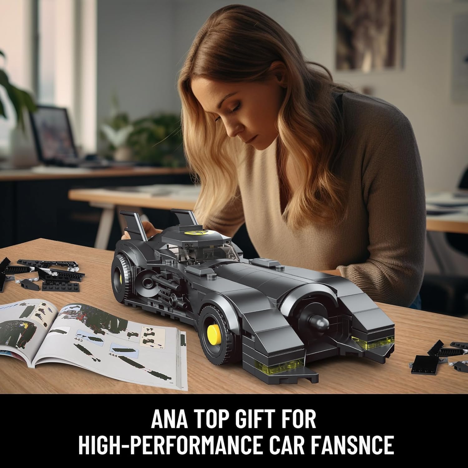 Mould King, 10020 Dark Knight Edition Automobile Building Kit, ასაწყობი მანქანა, 407 PCS - Image 6
