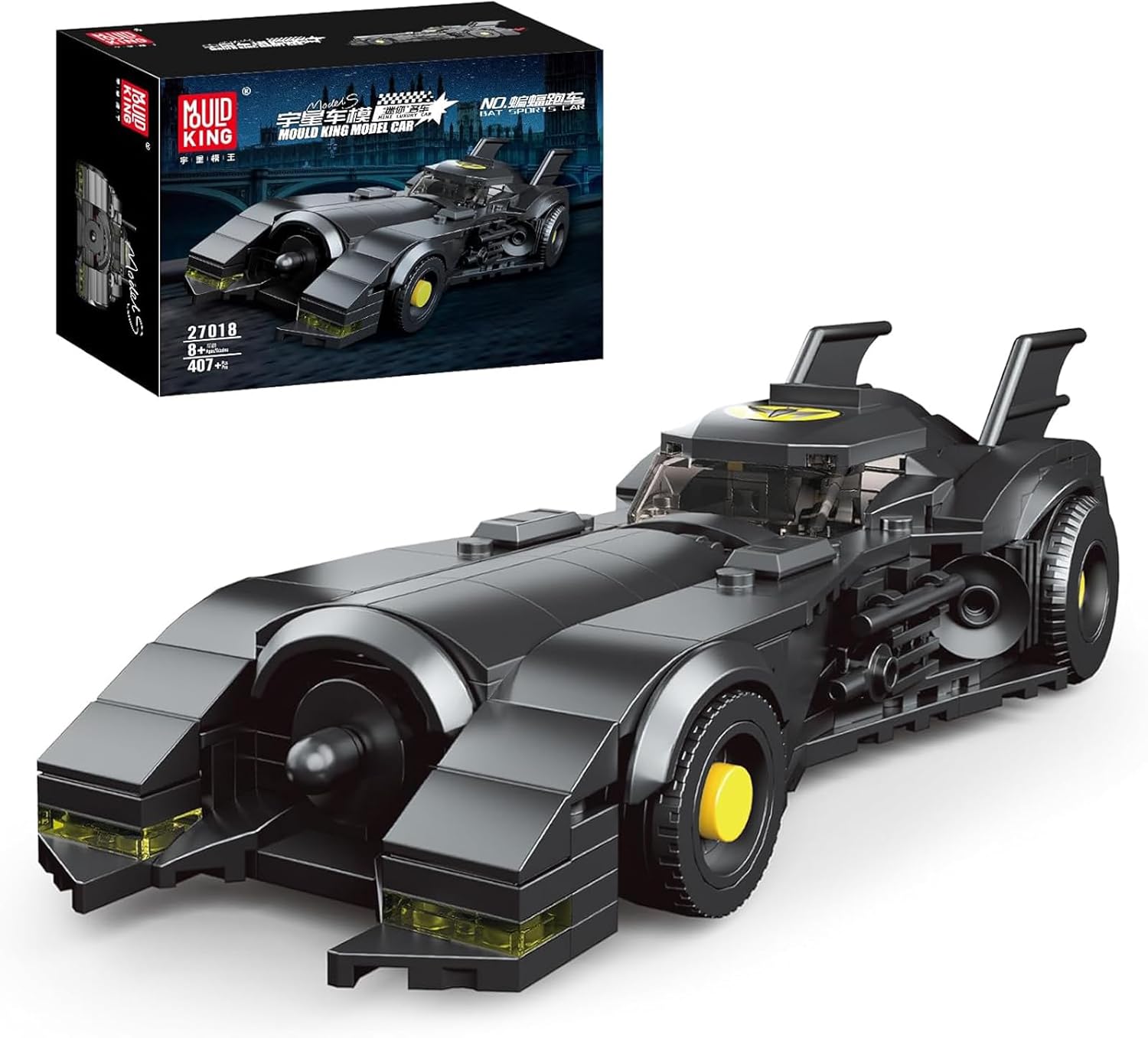 Mould King, 10020 Dark Knight Edition Automobile Building Kit, ასაწყობი მანქანა, 407 PCS
