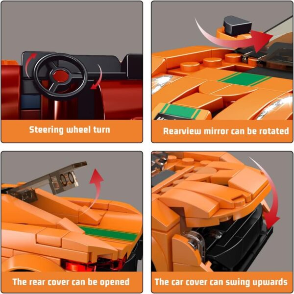 Mould King, 27004 The Mini P1 Sports Car Building Set, ასაწყობი მანქანა მინი P1, 306 PCS - Image 6