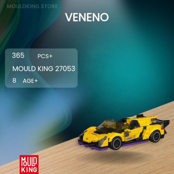 Mould King, 27053 Lambo Veneno Hypercar Buildng Set, ასაწყობი ლამბორჯინი, 365 Pcs - Image 2