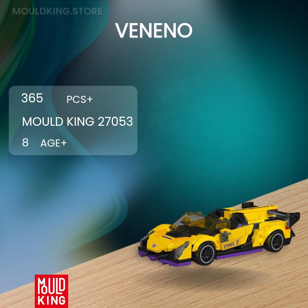 Mould King, 27053 Lambo Veneno Hypercar Buildng Set, ასაწყობი ლამბორჯინი, 365 Pcs - Image 2