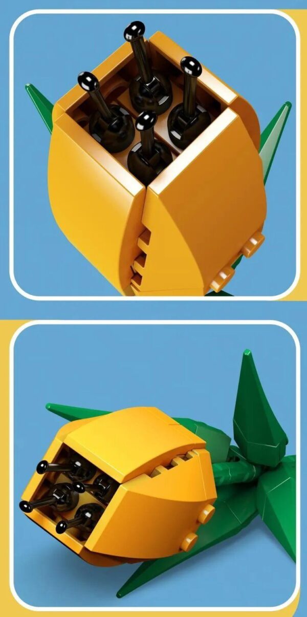Mould King, ასაწყობი ტიტა, ყვითელი, 24012 Tulip Bud Artificial Building Set 83 PCS - Image 2