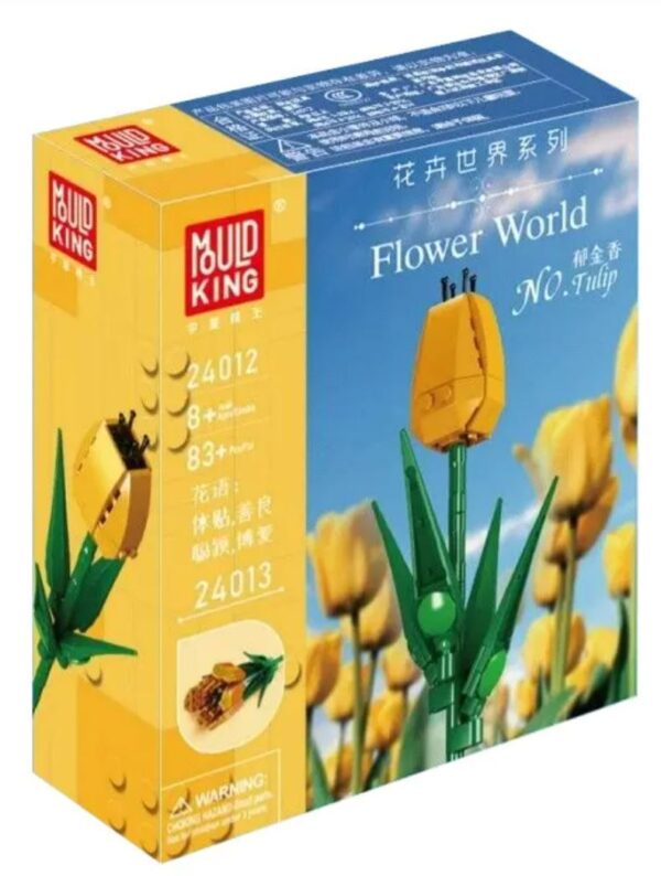 Mould King, ასაწყობი ტიტა, ყვითელი, 24012 Tulip Bud Artificial Building Set 83 PCS - Image 3