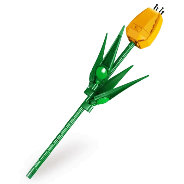 Mould King, ასაწყობი ტიტა, ყვითელი, 24012 Tulip Bud Artificial Building Set 83 PCS - Image 4