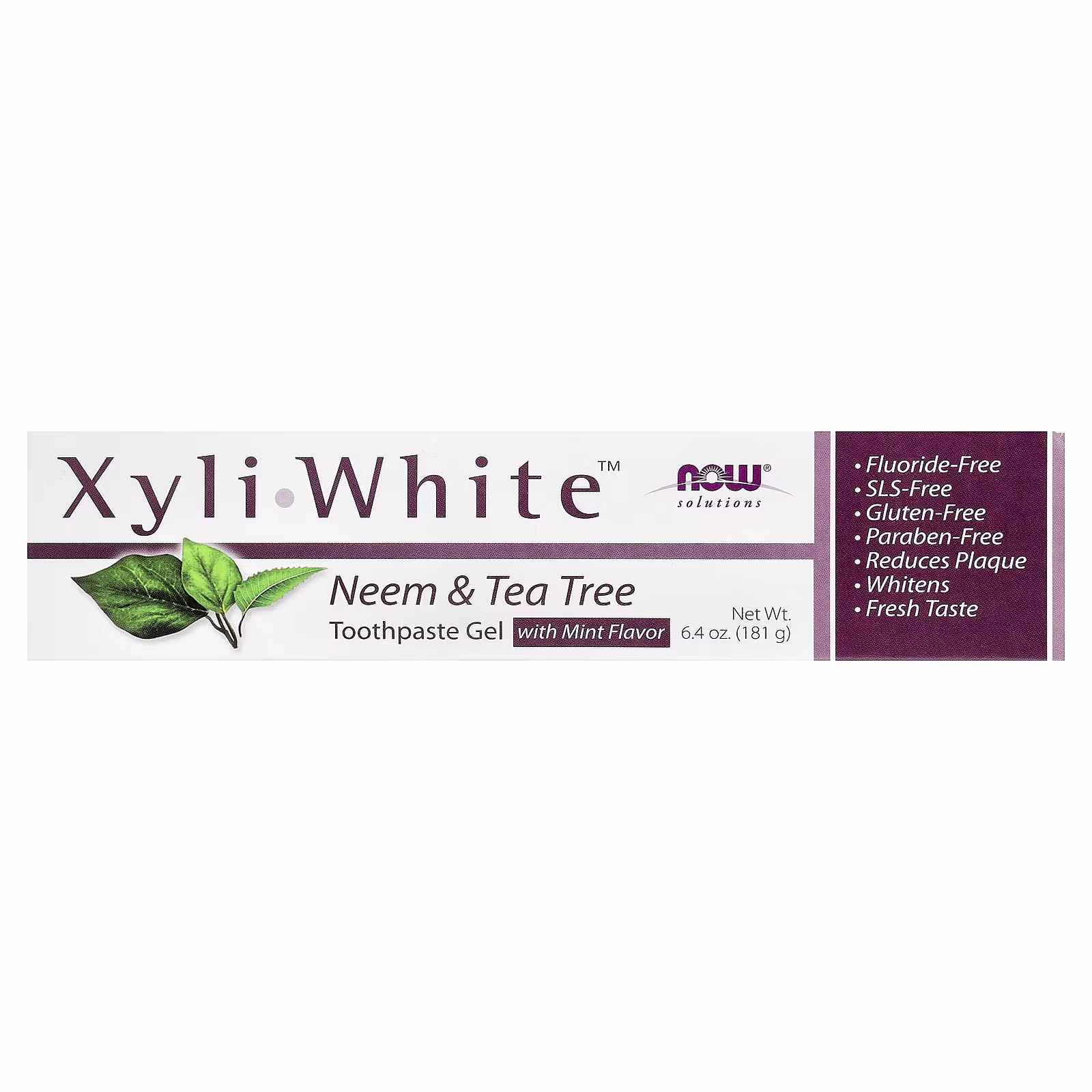 NOW Foods-solutions-xyliwhite-toothpaste-gel-neem-tea-tree-mint , კბილის გელი, ნიმის, ჩაის ხის და პიტნის არომატით, 181გ - Image 2