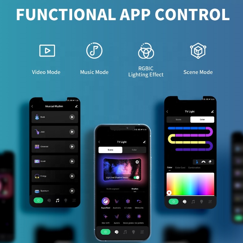 Smart RGBIC TV Backlight USB & Wifi - ტელევიზორის უკანა ლედ განათება 3.5მ - Image 5