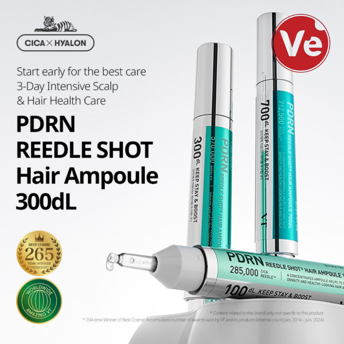 VT, PDRN Reedle Shot Hair Ampoule 300 DL, PDRN თმის ცვენის საწინააღმდეგო ამპულა, 15 მლ - Image 4