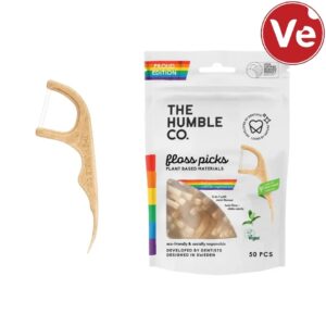 Humble კბილის ძაფი სახელურით - ორი ძაფით - Charcoal 50ცალი