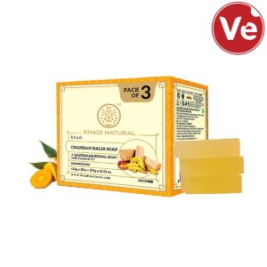 Khadi Natural Herbal Chandan Haldi Soap Combo Pack Of 3 / მცენარეული საპნების ნაკრები ჩანდანი და ჰალდი 125გ x 3ცალი