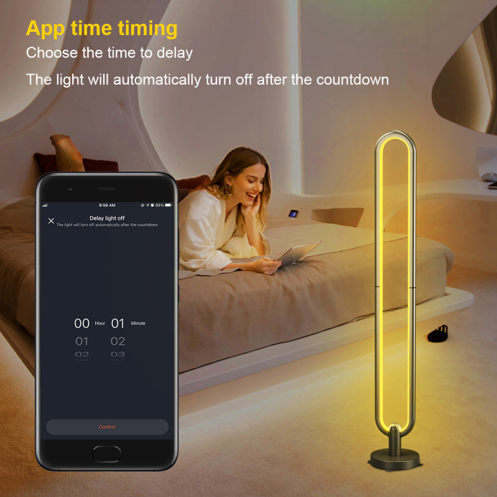 RGB U-Shape ჭკვიანი LED იატაკის სანათი RGB U-Shape Smart LED Floor Lamp - Image 2