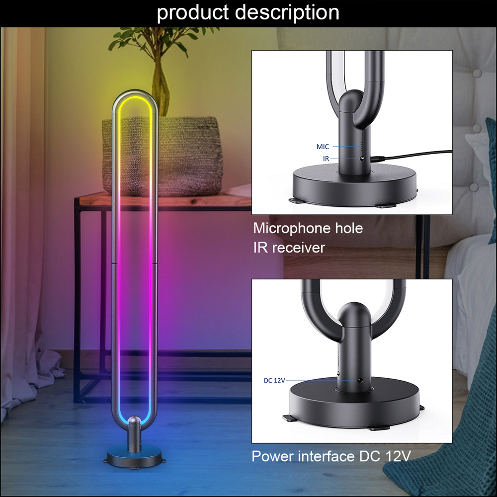 RGB U-Shape ჭკვიანი LED იატაკის სანათი RGB U-Shape Smart LED Floor Lamp - Image 4