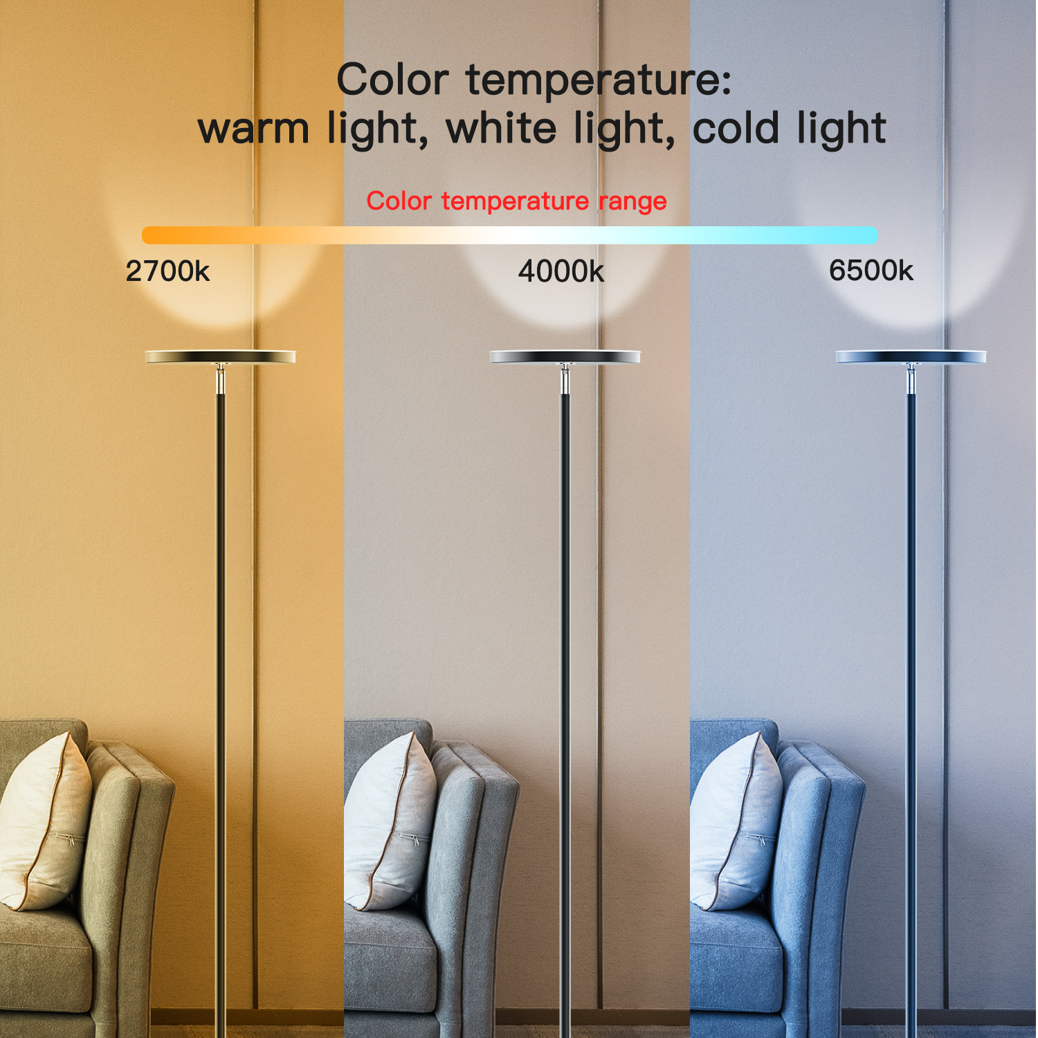 RGBIC ჭკვიანი LED კუთხის იატაკის სანათი RGBIC Smart LED Corner Floor Lamp - Image 4