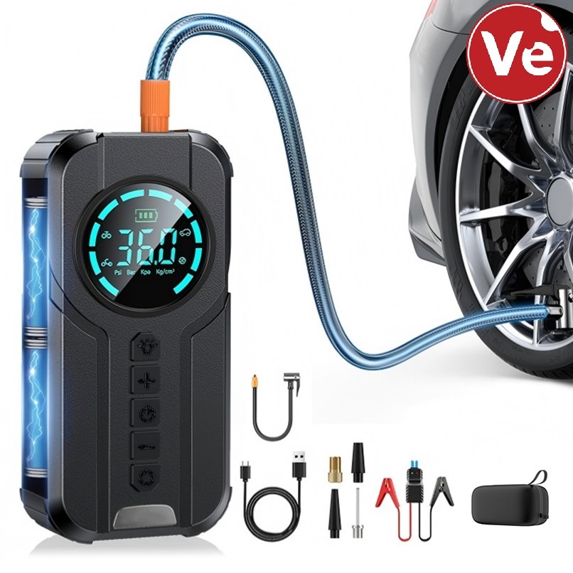 პორტატული ჰაერის კომპრესორი 150 PSI – ციფრული საბურავის ტუმბო | Portable Air Compressor Pump